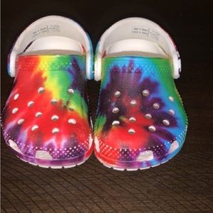 Toddler rainbow Crocs